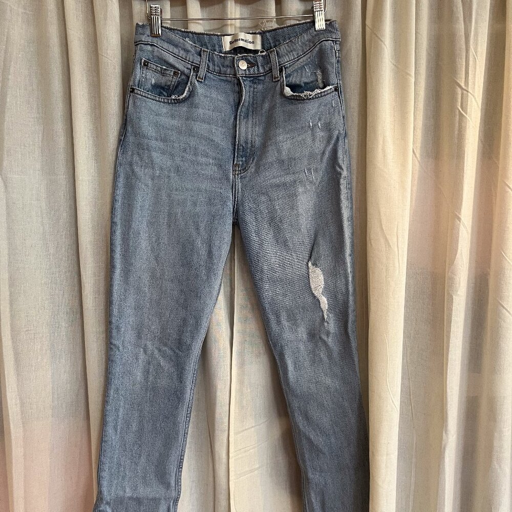 Light Wash Reformation Hepburn Jeans